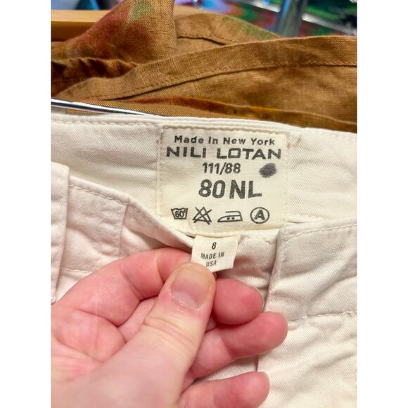 Nili Lotan White Jenna Straight Leg Cotton Pant (Made in USA)- Size 8, $390 - Picture 6 of 6